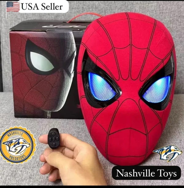 Spider-Man Mask No Way Home w/LED Red & Blue Moving Eyes /Remote Control Ring